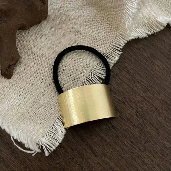 Simple Brushed Temperament Hair Tie – Gold