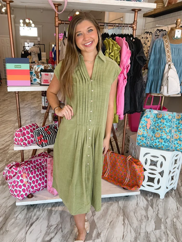 Simply Sway Olive Midi Dress