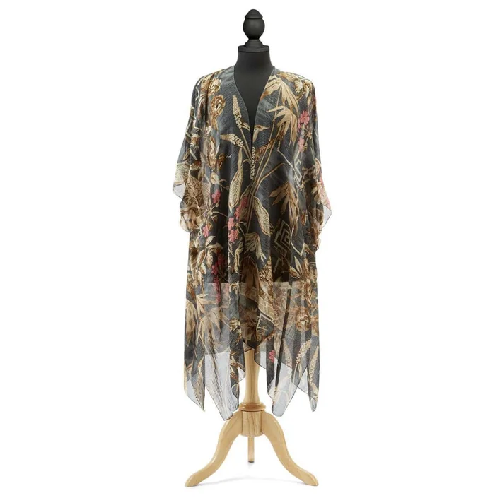 Slate Bamboo Long Kimono