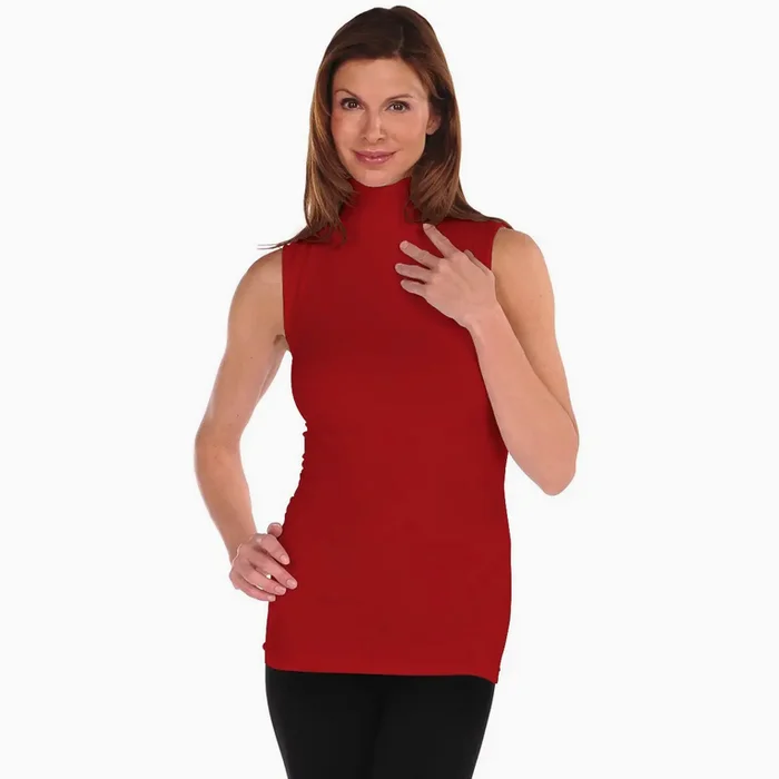 Sleeveless Mock-Neck Top