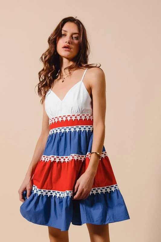 So Me 4th of July Tiered Dress