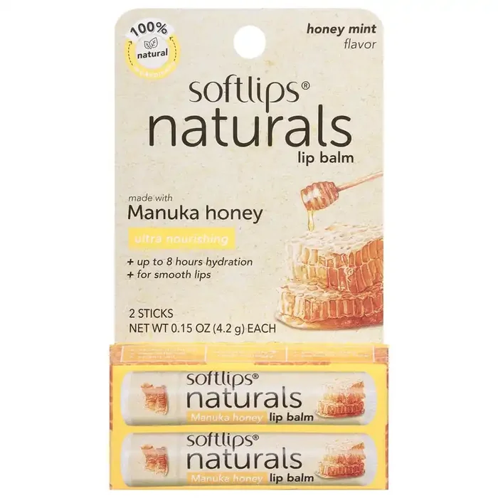 Softlips Naturals Honey Mint Flavor Lip Balm 2 ea