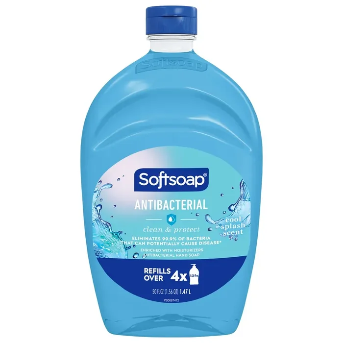 Softsoap Antibacterial Liquid Hand Soap, Clean and Protect Cool Splash Scent Hand Soap, 50 Oz. Refill Bottle