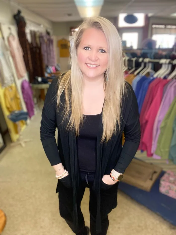 Solid Black Mid Length Cardigan