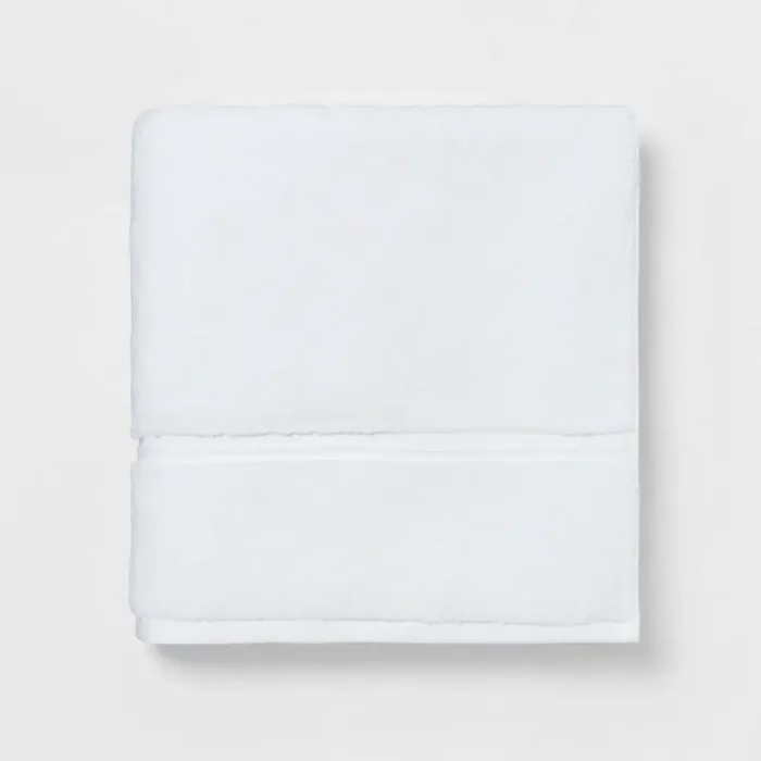 Spa Plush Bath Towel White – Threshold™ Heavyweight Cotton, Terry Construction, OEKO-TEX Certified