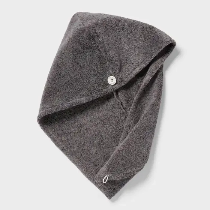Spa Plush Hair Towel Dark Gray – Threshold™