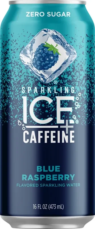 Sparkling Ice +Caffeine Blue Raspberry 16oz Can