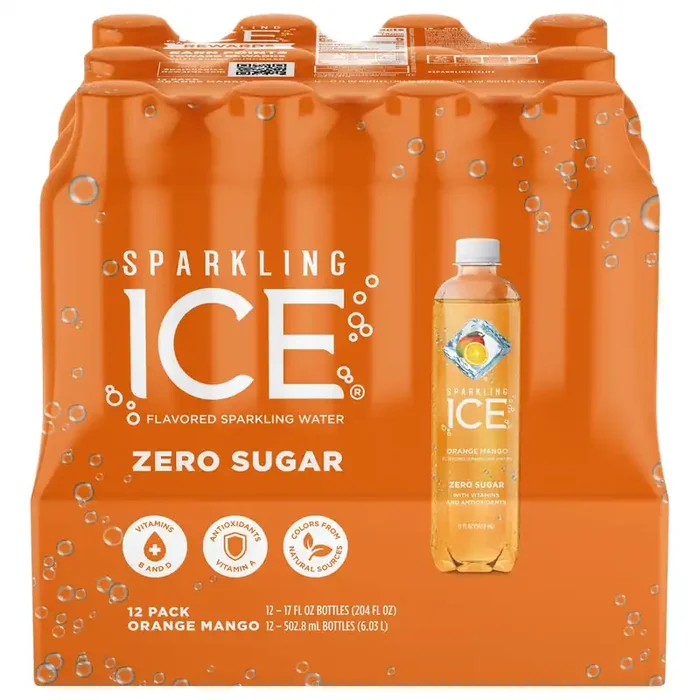 Sparkling ICE Orange Mango, 17 Fl Oz Bottle Branded (Pack of 12)