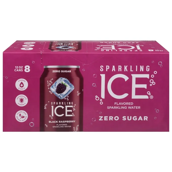 Sparkling ICE Zero Sugar Black Raspberry Flavored Sparkling Water 8 – 12 fl oz Cans