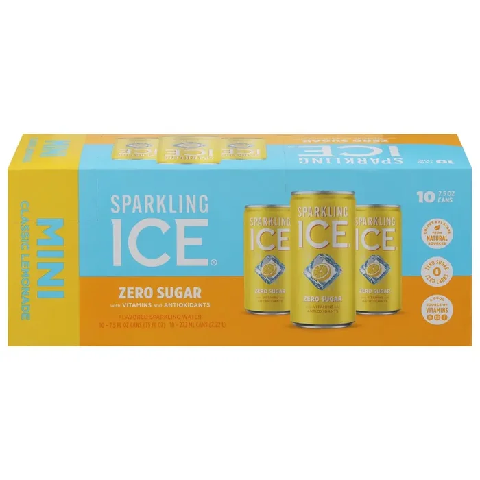 Sparkling ICE Zero Sugar Classic Lemonade Mini Sparkling Water 10 – 7.5 fl oz Cans
