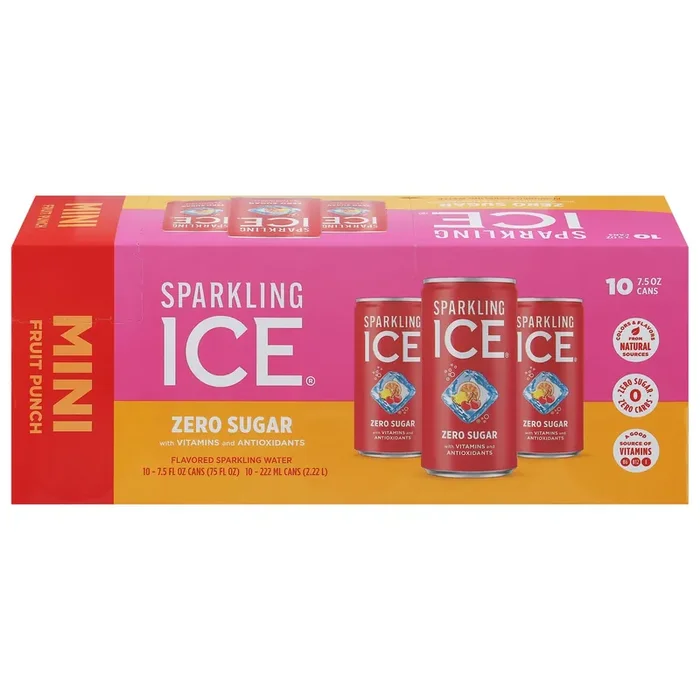 Sparkling ICE Zero Sugar Fruit Punch Mini Sparkling Water 10 – 7.5 fl oz Cans