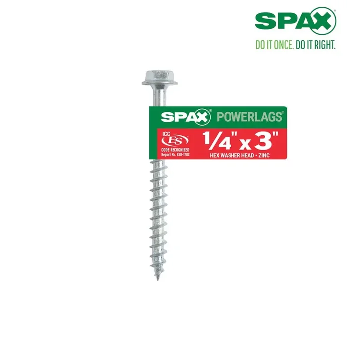 SPAX 1/4-in x 3-in Silver Zinc-Plated Hex -Head Interior Structural wood screws