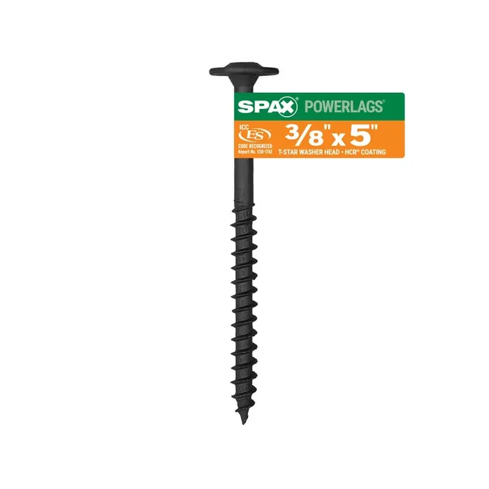 SPAX 3/8-in x 5-in Black Coated Washer -Head Exterior Structural wood screws