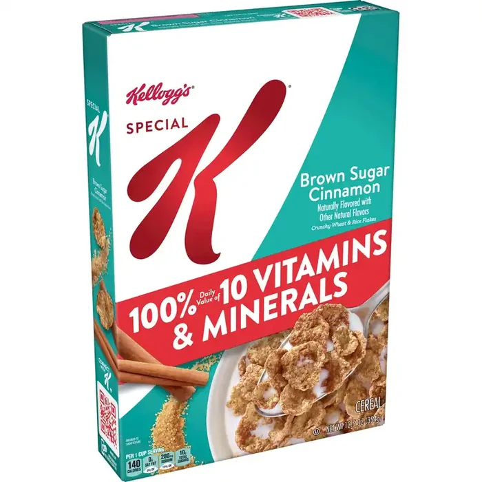 Special K Cold Breakfast Cereal, 10 Vitamins and Minerals, Brown Sugar Cinnamon, 12.5oz Box (1 Box)
