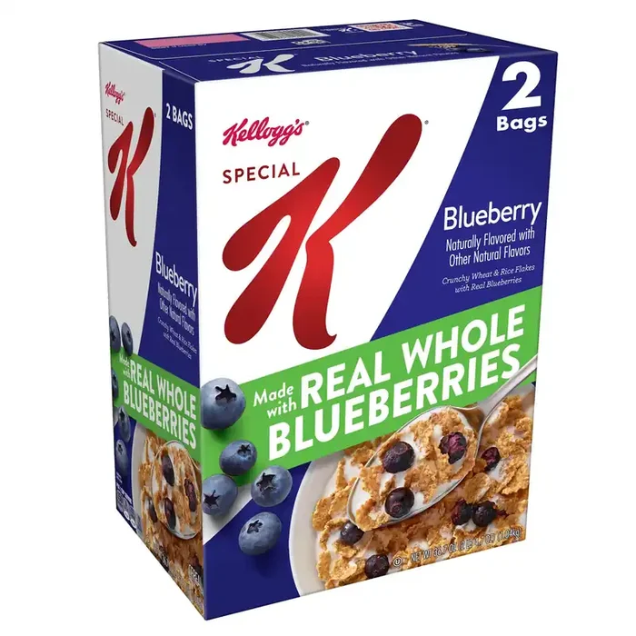 Special K Kellogg‘‘s Special K Breakfast Cereal, 11 Vitamins and Minerals, Made with Real Blueberries, Blueberry, 36.7oz Box, 2 Bags