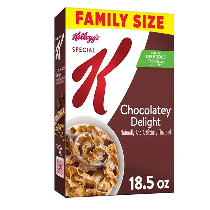 Special K Kellogg‘s Special K Breakfast Cereal, Family Breakfast, Fiber Cereal, Family Size, Chocolatey Delight, 18.5oz Box (1 Box)