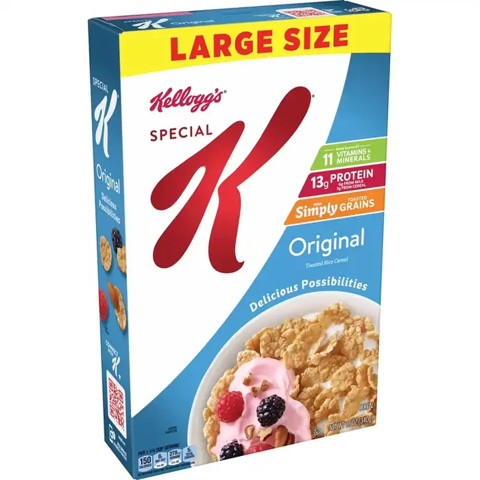 Special K Kellogg‘s Special K Breakfast Cereal, Family Breakfast, Fiber Cereal, Large Size, Original, 12oz Box (1 Box)