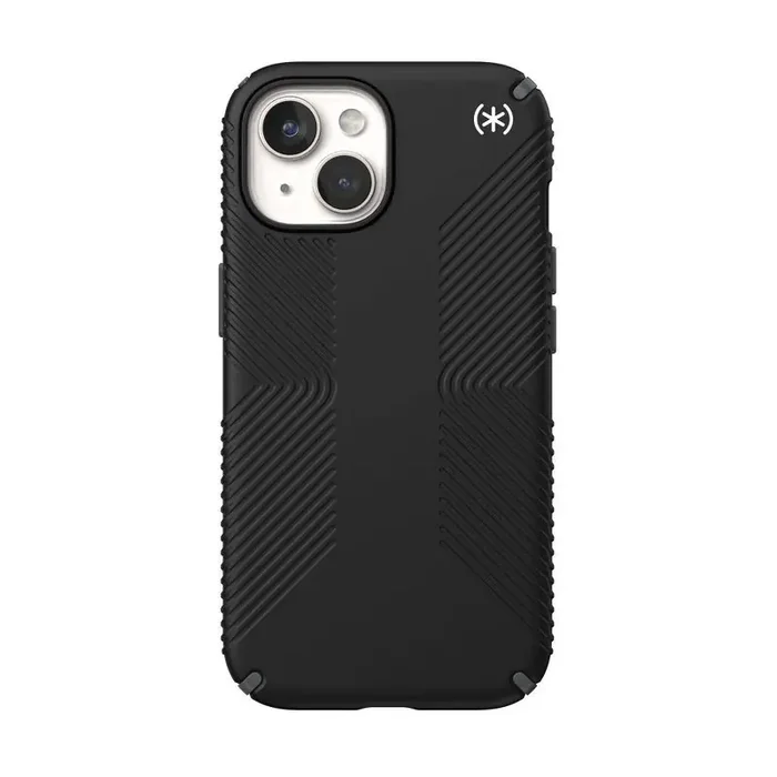 Speck Apple iPhone 16e/iPhone 15/iPhone 14/iPhone 13 Presidio 2 Grip Case with MagSafe – Black Water & Scratch Resistant