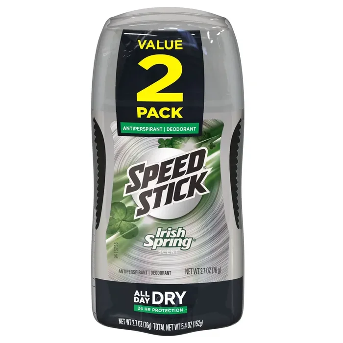 Speed Stick Irish Spring Antiperspirant Deodorant, Original – 2.7 ounce Twin pack