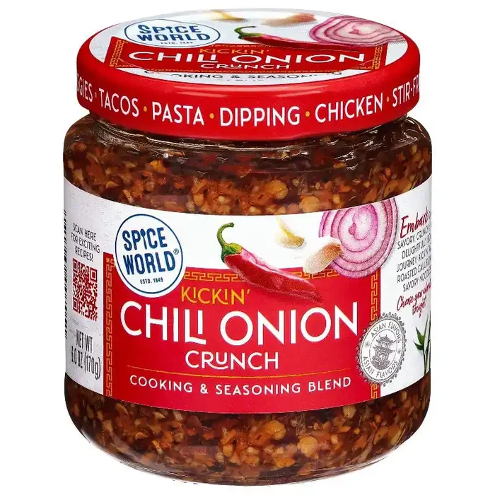 Spice World Kickin‘ Chili Onion Crunch Cooking & Seasoning Blend – 6oz