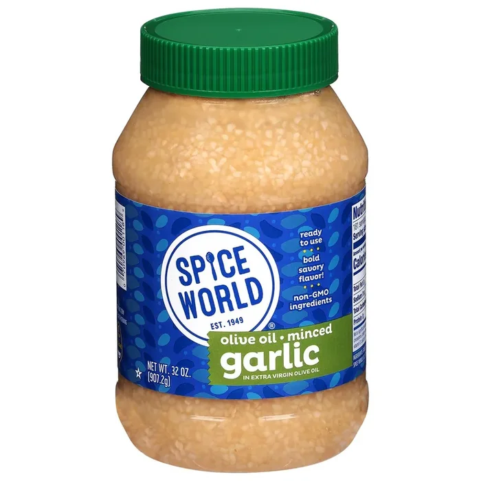 Spice World Minced Garlic in Extra Virgin Olive Oil 32 oz