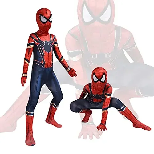 Spiderman Dress Costume for Kids 3D Prints Spider Man Costume Set Breathable Spandex Super Hero Fancy Bodysuits for 3-12 Years Boys Girls Gift Party Halloween