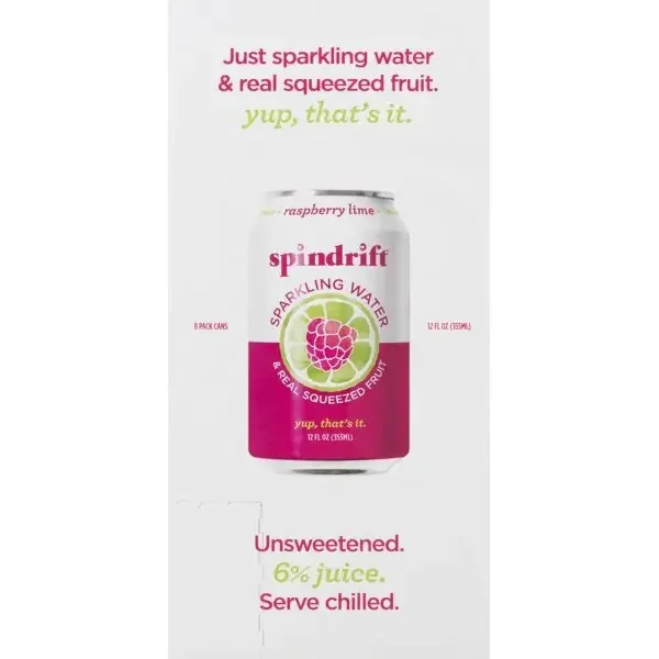 Spindrift Raspberry Lime Sparkling Water- 8 ct; 12 fl oz