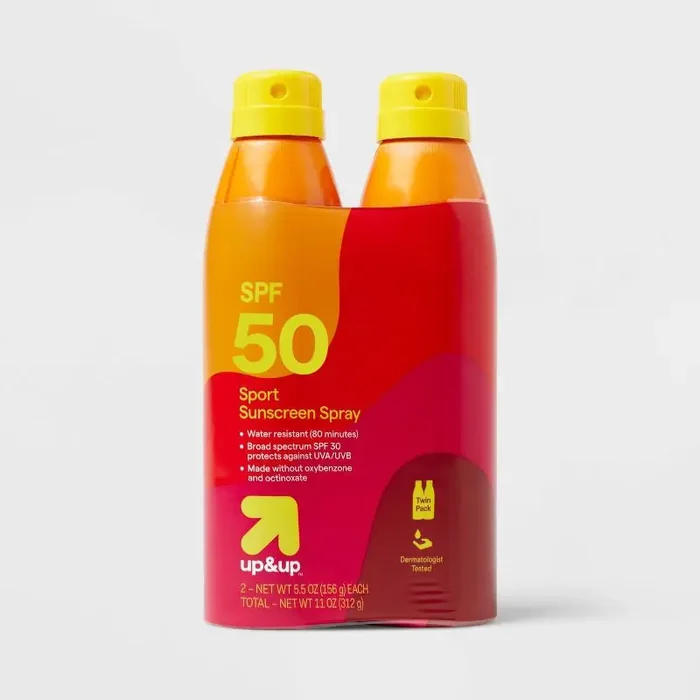 Sport Sunscreen Spray – SPF 50 – 5.5oz/2ct – up&up™