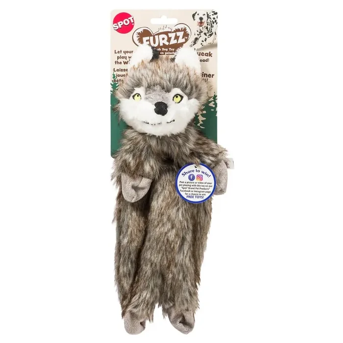 Spot Furzz Wolf Plush Dog Toy