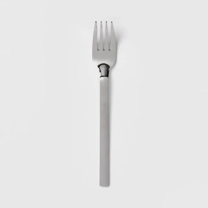 Squared Straight Fork – Room Essentials™ Stainless Steel Silverware, Reusable Flatware, Dishwasher-Safe, 7.87″