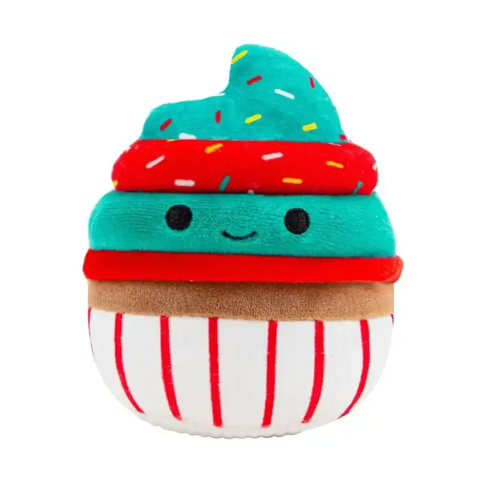 Squishmallows 3.5″ Chantal The Cupcake Single Squeaky Plush Dog Toy