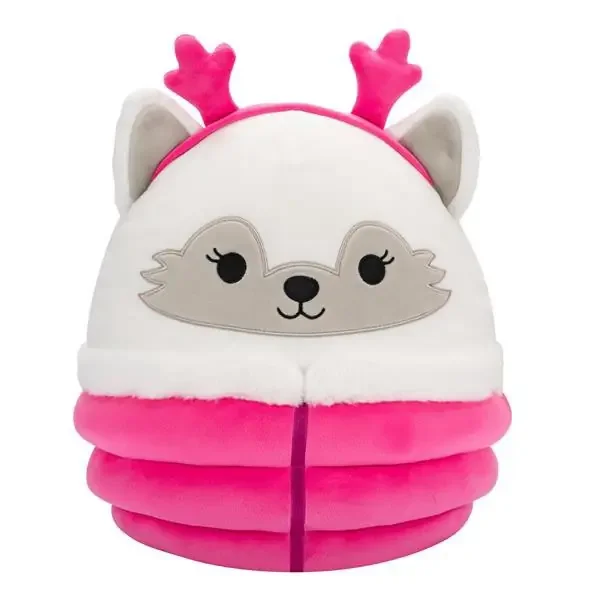 Squishmallows Gracelynn – White Winter Fox W/Pink Puffer Jacket 12 Inch
