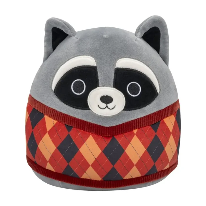 Squishmallows Grey Raccoon With Red Sweater