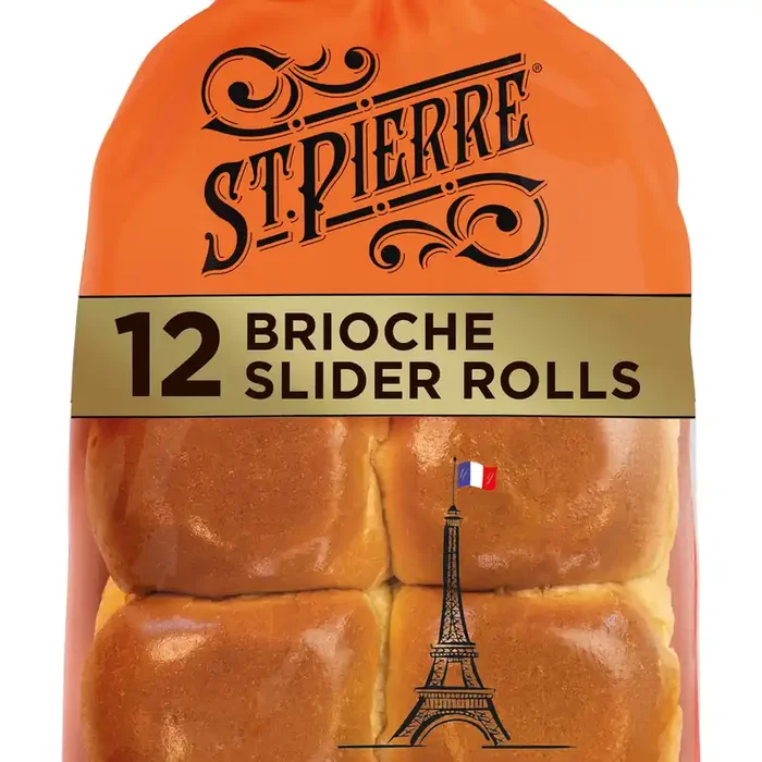 St Pierre Brioche Slider Rolls, 12 count, Dinner Rolls, 16.9 oz Bag
