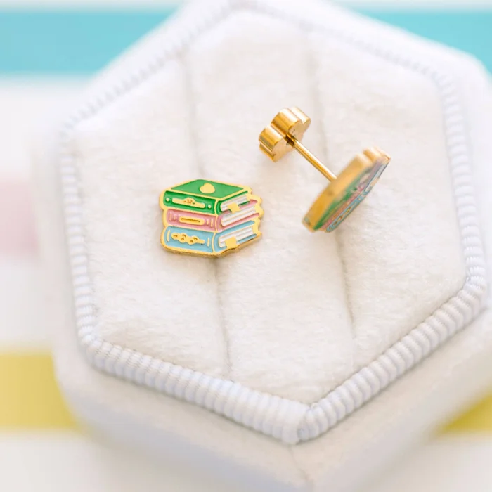 Stack of Books Earrings