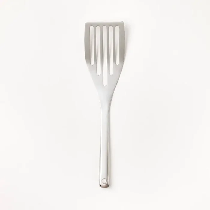 Stainless Steel Slotted Fish Turner Silver – Figmint™ Metal Spatula for Cooking, Dishwasher-Safe Utensil