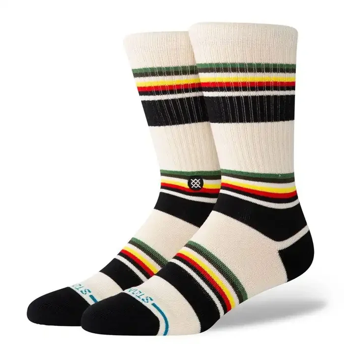 STANCE Men‘s Ire Nation Striped Canvas Crew Socks – 6-12
