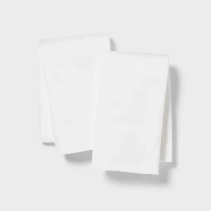 Standard Cotton Jersey Pillowcase White – Threshold™ Machine Washable, Knitted Fabric, 2-Pack with End Closure