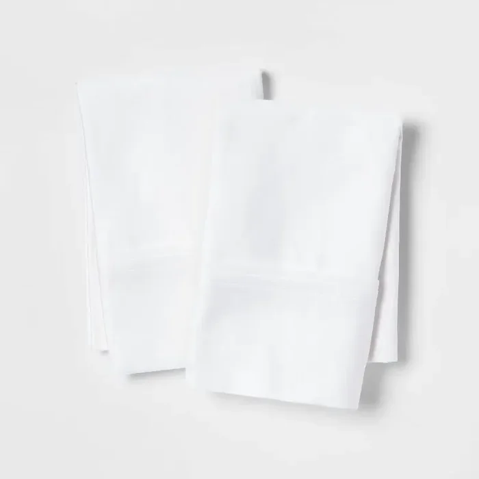Standard Solid Performance 400 Thread Count Pillowcase Set White – Threshold™ Cotton Sateen, OEKO-TEX Certified, Set of 2
