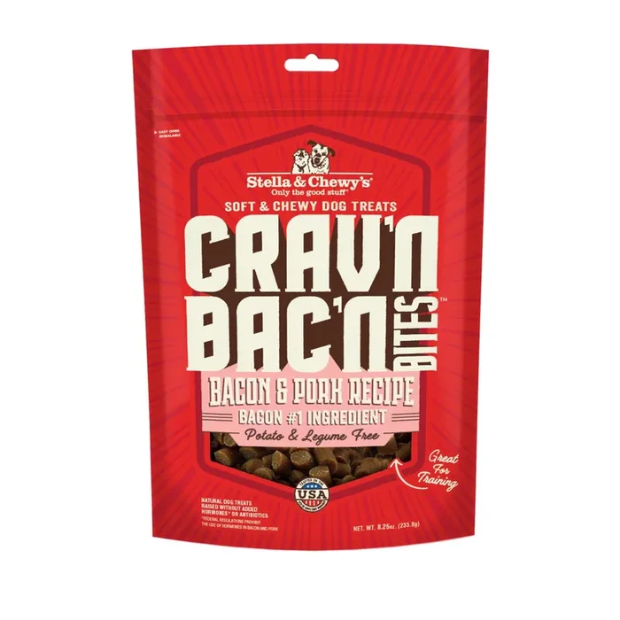 Stella & Chewy‘s Crav‘n Bac‘n Bacon & Pork Recipe Dog Treats, 8.25 oz.