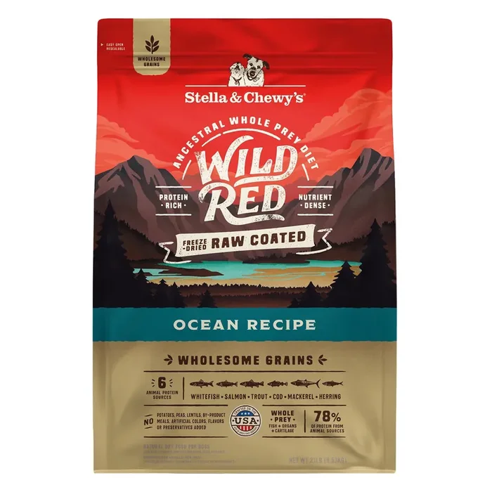 Stella & Chewy‘s Wild Red Raw Coated High Protein Wholesome Grains Ocean Recipe Dry Dog Food, 21 lbs.