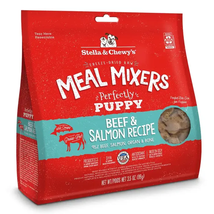 Stella & Chewys Stella & Chewy‘s Freeze-Dried Raw Meal Mixers Puppy Dog Food Topper – Beef & Salmon