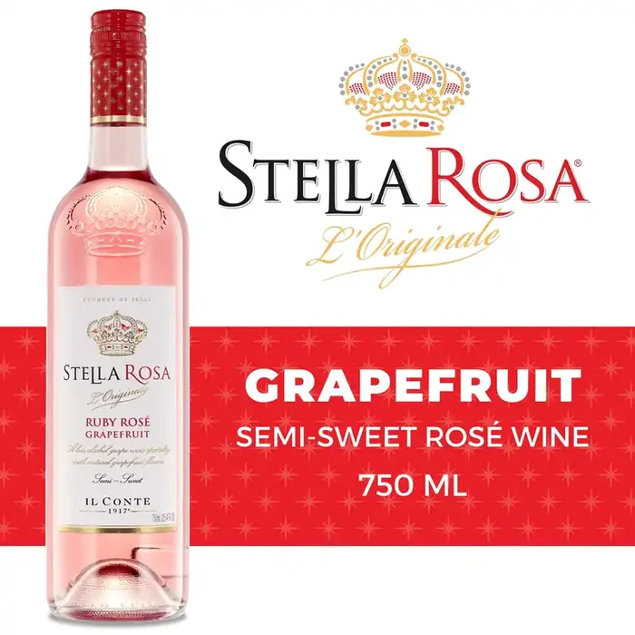 Stella Rosa Ruby Rose Grapefruit Semi-Sweet Rose Wine 750 ml