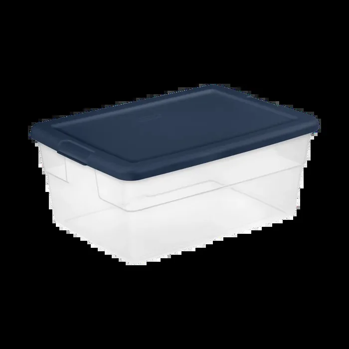 Latching Cover Box Sterilite Marine Blue Latching Box With Lid | Global Goods Boutique
