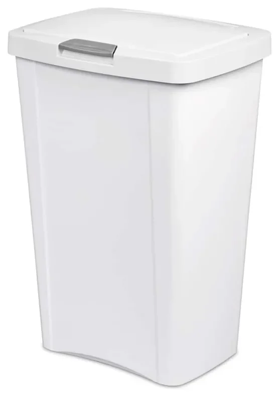 Sterilite White Touch Lock 13-Gallon Waste Can