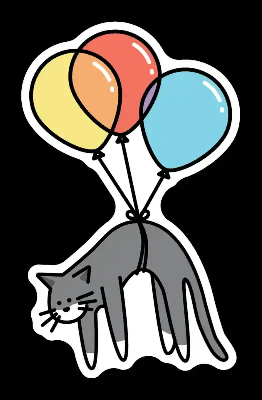 Stickers Northwest Balloon Cat Sticker