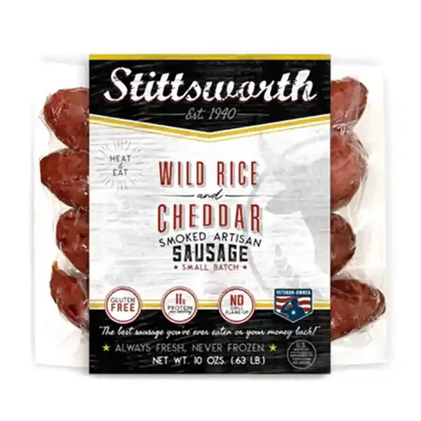 Stittsworth Meats Wild Rice And Cheddar Smoked Artisan Sausages