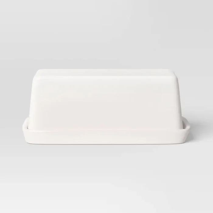 Stoneware Butter Dish White – Threshold™