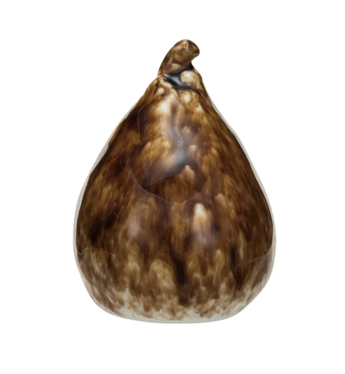 Stoneware Fig with Reactive Glaze