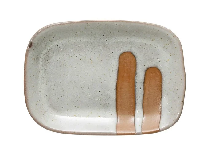 Stoneware Soap Dish with Reactive Glaze